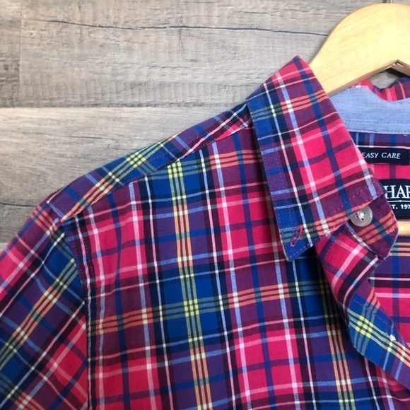 Chaps Easy Care Plaid Short Sleeved Button Down Shirt Small - Picture 4 of 9
